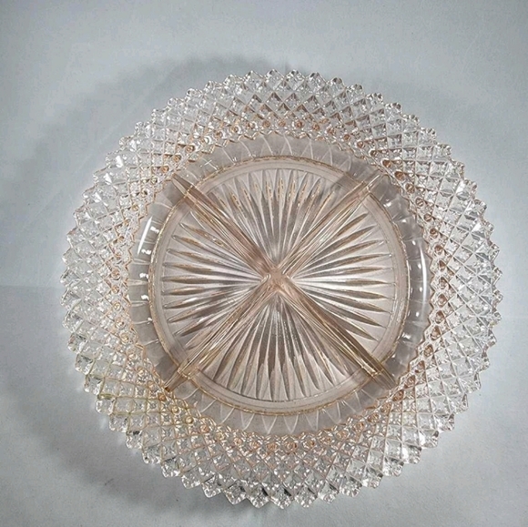 Anchor Hocking Miss America Pink Depression Glass Divided Relish Dish - Picture 1 of 5